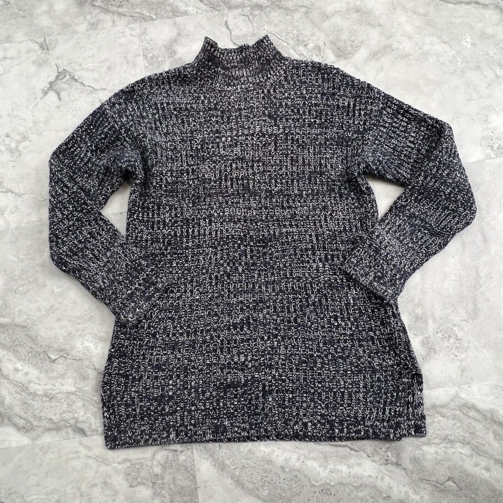 Gap Womens Knit Turtleneck Tunic Chunky Sweater in Navy Blue‎ Size Small S Soft